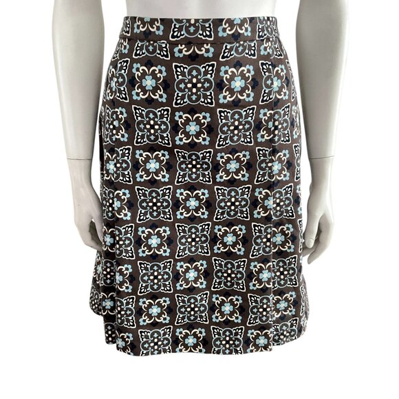 Moschino CheapAndChic Geometric Print Skirt Brown Blue 10 - Picture 1 of 8